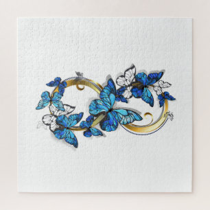 Symbool oneindigheid van Blauwe Morpho Vlinders Legpuzzel