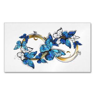 Symbool oneindigheid van Blauwe Morpho Vlinders Magnetisch Visitekaartje