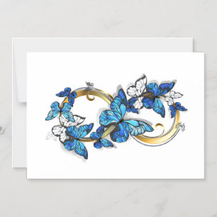 Symbool oneindigheid van Blauwe Morpho Vlinders Magnetische Uitnodiging