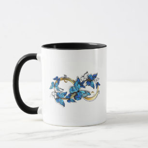 Symbool oneindigheid van blauwe Morpho vlinders Mok