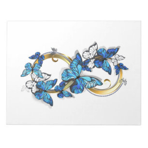 Symbool oneindigheid van blauwe Morpho vlinders Notitieblok