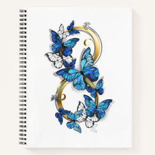 Symbool oneindigheid van blauwe Morpho vlinders Notitieboek