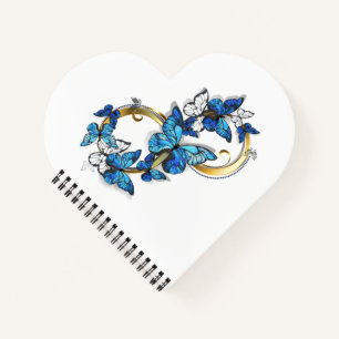 Symbool oneindigheid van Blauwe Morpho Vlinders Notitieboek