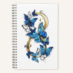 Symbool oneindigheid van Blauwe Morpho Vlinders Notitieboek