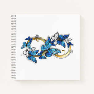 Symbool oneindigheid van Blauwe Morpho Vlinders Notitieboek