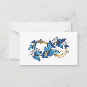 Symbool oneindigheid van Blauwe Morpho Vlinders Notitiekaartje
