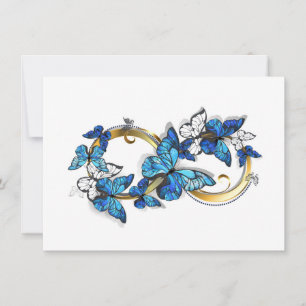 Symbool oneindigheid van blauwe Morpho vlinders Notitiekaartje