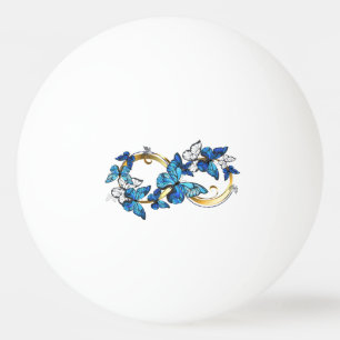 Symbool oneindigheid van blauwe Morpho vlinders Pingpongballen
