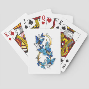 Symbool oneindigheid van blauwe Morpho vlinders Pokerkaarten