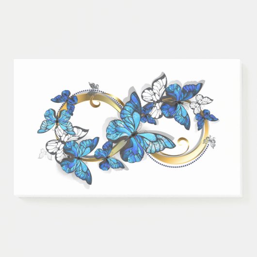 Symbool oneindigheid van blauwe Morpho vlinders Post-it® Notes (Voorkant)