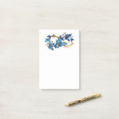 Symbool oneindigheid van blauwe Morpho vlinders Post-it® Notes (Op bureau)
