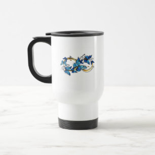 Symbool oneindigheid van Blauwe Morpho Vlinders Reisbeker