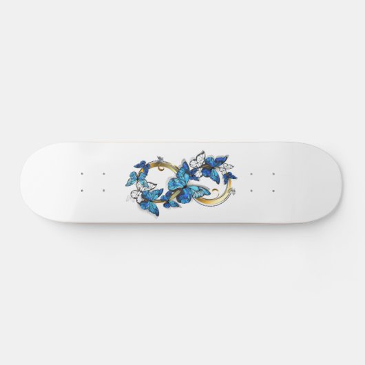 Symbool oneindigheid van Blauwe Morpho Vlinders Skateboard (Horizontaal)