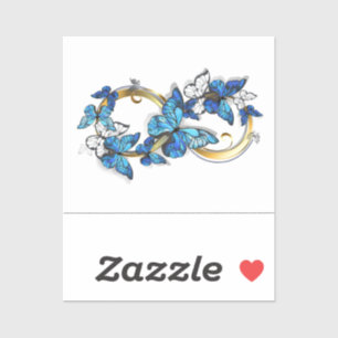 Symbool oneindigheid van Blauwe Morpho Vlinders Sticker