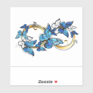 Symbool oneindigheid van Blauwe Morpho Vlinders Sticker