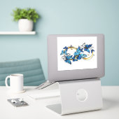 Symbool oneindigheid van Blauwe Morpho Vlinders Sticker (Laptop op bureau)