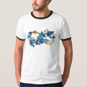 Symbool oneindigheid van Blauwe Morpho Vlinders T-shirt
