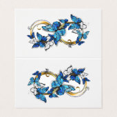 Symbool oneindigheid van blauwe Morpho vlinders Visitekaartjes (Buitenkant ongevouwen)