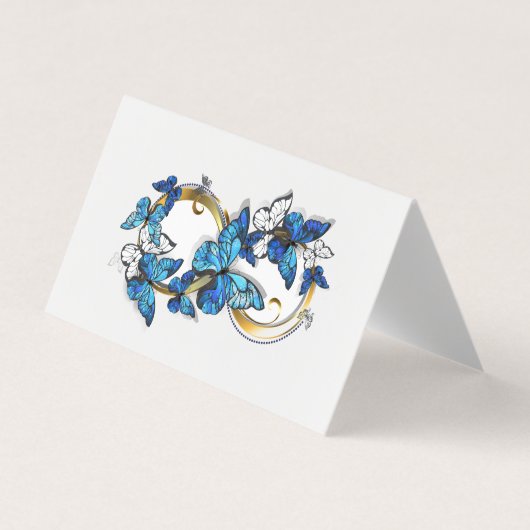 Symbool oneindigheid van blauwe Morpho vlinders Visitekaartjes (Voorkant)