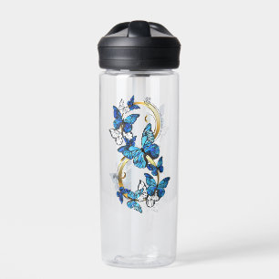 Symbool oneindigheid van blauwe Morpho vlinders Waterfles