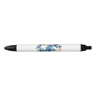 Symbool oneindigheid van Blauwe Morpho Vlinders Zwarte Inkt Pen