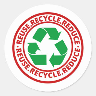 Symbool opnieuw gebruiken, verkleinen, Recyclen Ronde Sticker