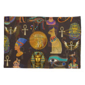 Symbool oude Egyptische Hieroglyphic-patroonlogo Kussensloop (Achterkant-Links)