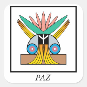 symbool Paz (Vrede). Pleussymbool voor vrede Vierkante Sticker