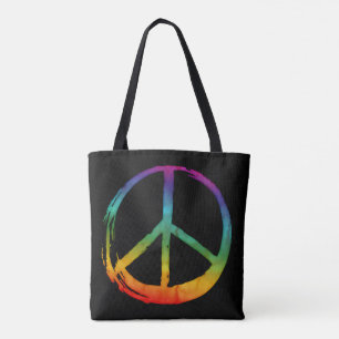 Symbool PEACE — 60s Psychedelic Hippie Stropdas- Draagtas