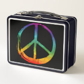 Symbool PEACE — Stropdas van Hippie Waterverf-kleu (Voorkant)