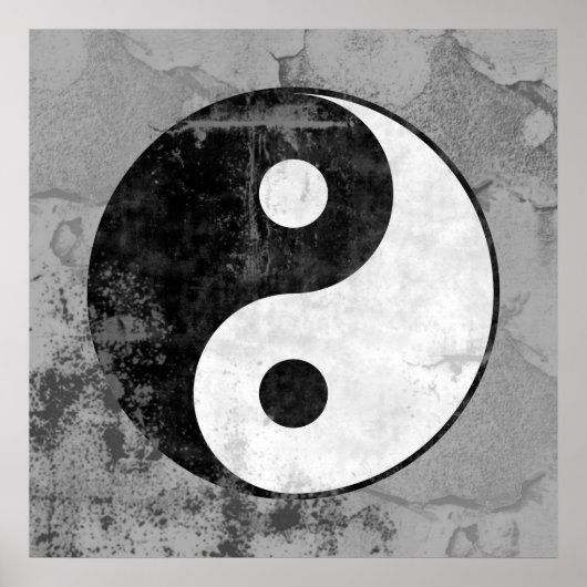 Symbool-Poster met verdringing Yin Yang Poster (Voorkant)