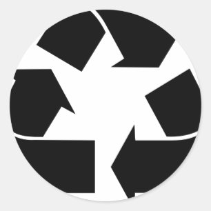 Symbool recyclen ronde sticker