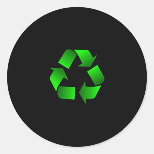 Symbool recyclen ronde sticker (Voorkant)
