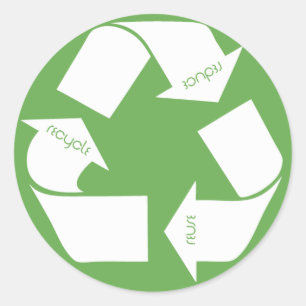Symbool recyclen ronde sticker