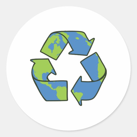 Symbool recyclen ronde sticker (Voorkant)