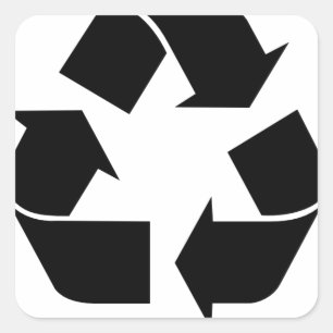 Symbool recyclen vierkante sticker