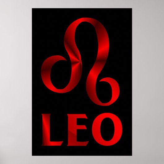 Symbool Red Leo Horoscope Poster (Voorkant)