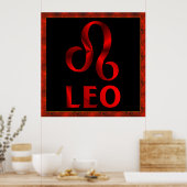 Symbool Red Leo Horoscope Poster (Keuken)