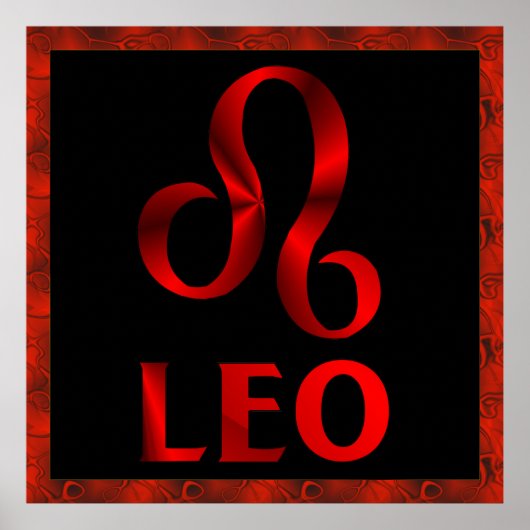 Symbool Red Leo Horoscope Poster (Voorkant)