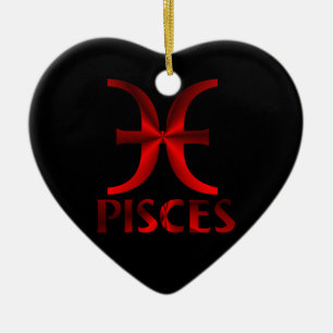 Symbool Red Pisces Horoscope Keramisch Ornament