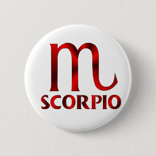 Symbool Red Scorpio Horoscope Ronde Button 5,7 Cm