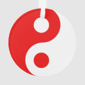 Symbool rood en wit Yin Yang Ornament (achterkant)