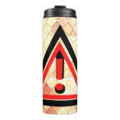 Symbool rood kleurendriehoeksvorm thermosbeker (Voorkant)