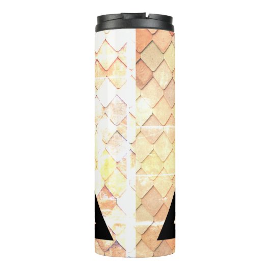 Symbool rood kleurendriehoeksvorm thermosbeker (Achterkant)