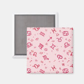 Symbool roze asstrologie dierentuin magneet (Voorkant / Achterkant)