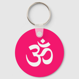 Symbool Roze en Witte Om Sleutelhanger