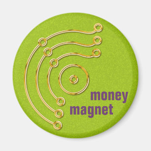 Symbool RUNA/GOUD, geld, groene magneet, Magneet