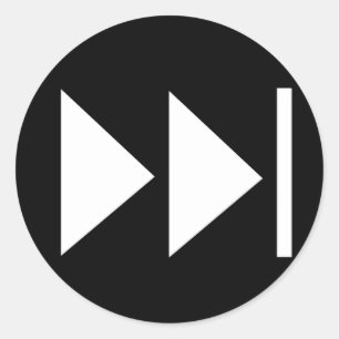 Symbool snelle Button vooruit Ronde Sticker