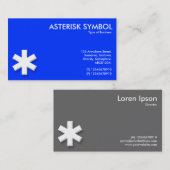 Symbool sterisk - blauw (0033FF) Visitekaartje (Voorkant / Achterkant)