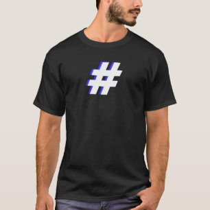 Symbool T-shirt met blauw en wit Label